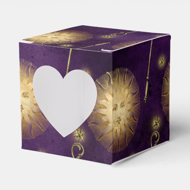 Purple and Gold Wizard Favor Box (Front Side)