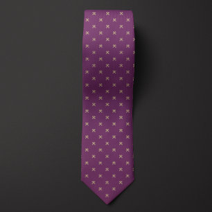 Purple and Gold Wrench Pattern Tie