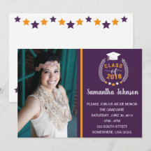 Purple and Gold/Yellow Graduation Party Invite