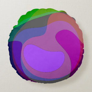 Purple And Green 403 Round Pillow