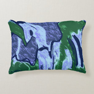 Purple and Green Abstract Accent Pillow