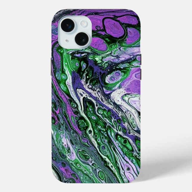 Purple and green abstract paint Case-Mate iPhone case (Back)