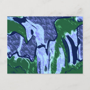 Purple and Green Abstract Postcard