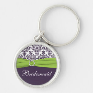 Purple and Green Bridesmaid Keychain