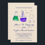 Purple and Green Chemistry Wedding Invitations<br><div class="desc">Give your guests the heads up that your wedding isn't going to be your typical wedding!  These chemistry themed invitations are great for the geeky or nerdy couple who want to infuse a little personality into their wedding.  Invites are customizable and available in different colours schemes.</div>
