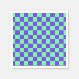 Purple and Green Chequerboard Pattern Napkin