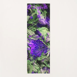 Purple and Green Coloured Blue Lotus Yoga Mat