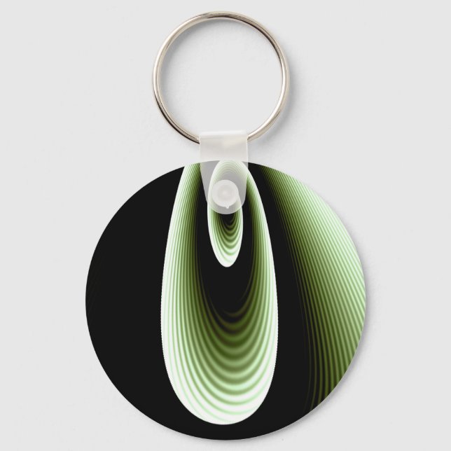 Purple and Green COOL Modern Pattern Keychain (Front)