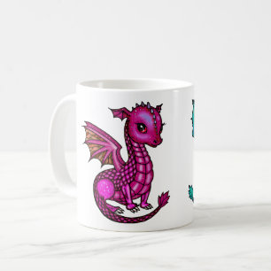 Purple and Green Dragons Fantasy Art Coffee Mug