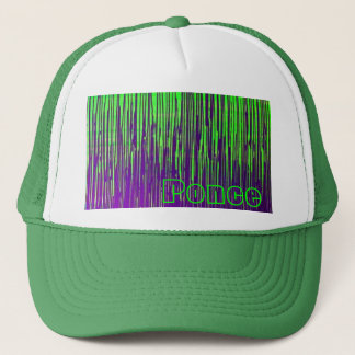 Purple and Green Drip Cat Trucker Hat