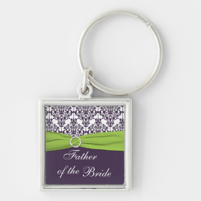 Purple and Green Father of the Bride Keychain (Front)
