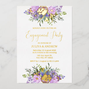 Purple and green Floral  Engagement Party