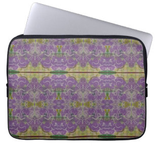 Purple and Green Floral Laptop Sleeve