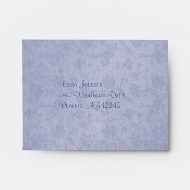 Purple and Green Floral Return Address Envelope (Front)