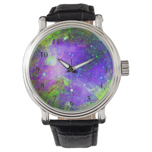 purple and green Galaxy Nebula space image. Watch