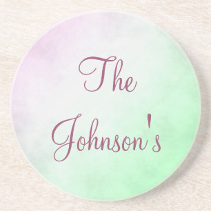 Purple and Green Gradient Personalize Coaster