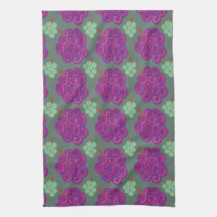 Purple and Green Grapes Kitchen Towel