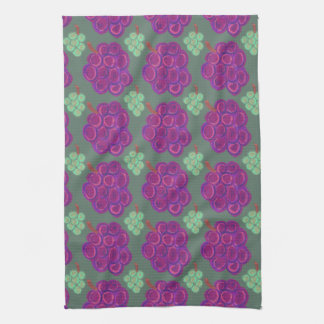 Purple and Green Grapes Kitchen Towel