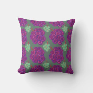 Purple and Green Grapes Throw Pillow