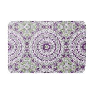 Purple and Green Mandala Pattern Design Bath Mat