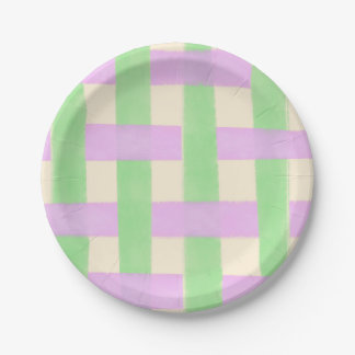 Purple and Green Plaid Paper Plate