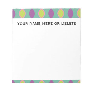 Purple and Green Retro 70's Pattern Notepad