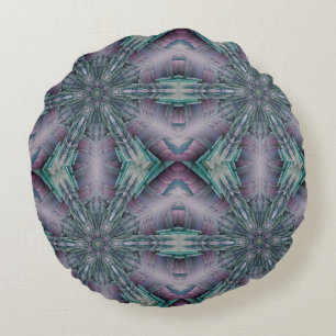 purple and green scifi modern Round Pillow