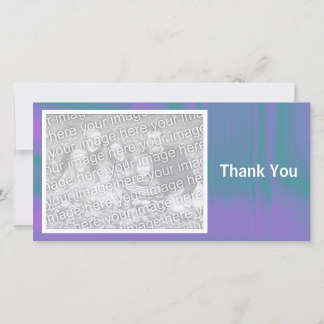 Purple and Green Shadowed Thank You Card (Front)