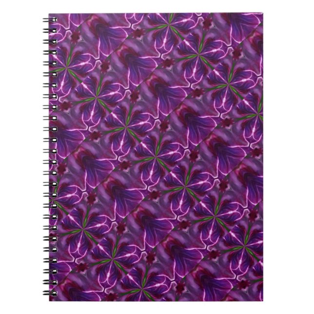 Purple And Green Shapes Abstract Art Notebook (Front)