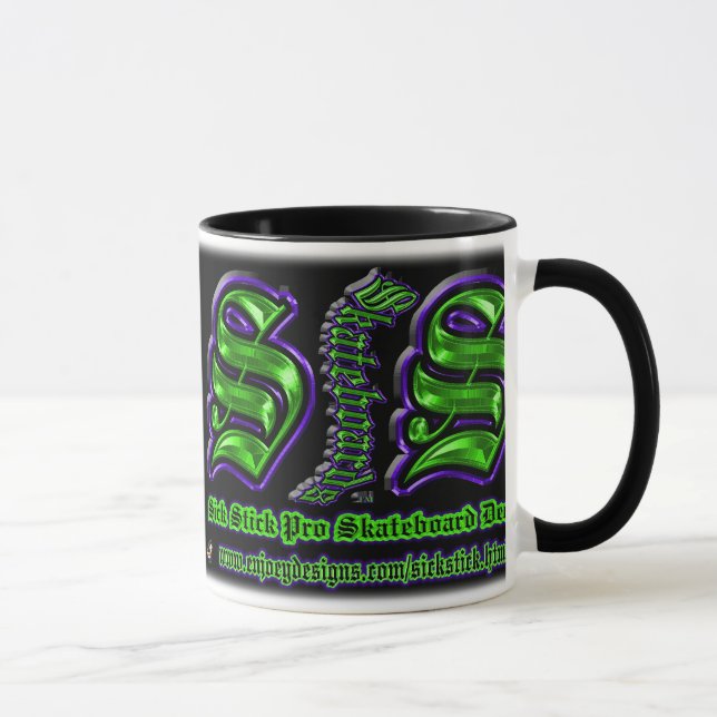 Purple and Green Sick Stick Custom Mug (Right)
