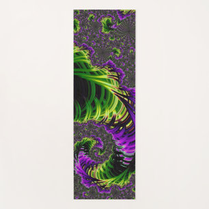 Purple and Green Spiral Yoga Mat