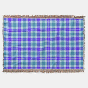 Purple and Green Tartan Plaid Throw Blanket