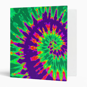 Purple and Green Tie Dye Binder