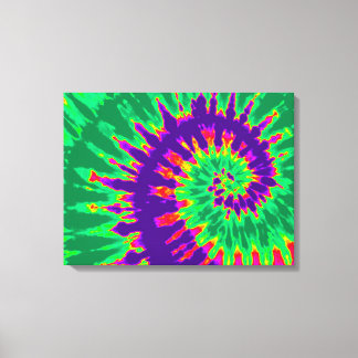 Purple and Green Tie Dye Canvas Print