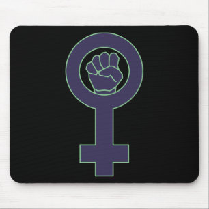 Purple and green venus mirror design mouse pad
