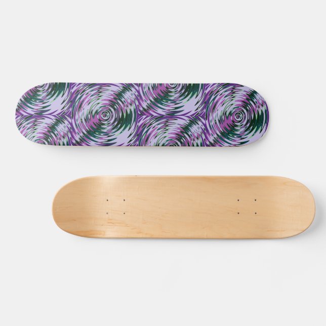Purple and Green Vortex Print Skateboard Deck (Horz)