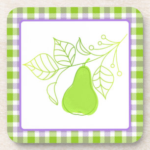 Purple and Green with Pear Coaster