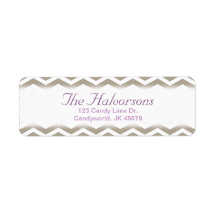 Purple and Grey Chevron Address Labels