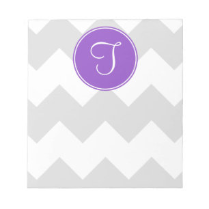 Purple and Grey Chevron Notepad