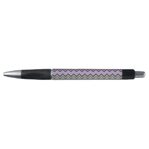 Purple and Grey Chevron Pen