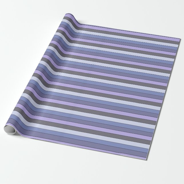 Purple And Grey Colour Stripes On Watercolor Paper (Unrolled)