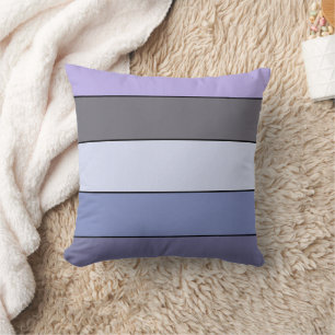 Purple And Grey Colour Stripes On Watercolor Paper Throw Pillow
