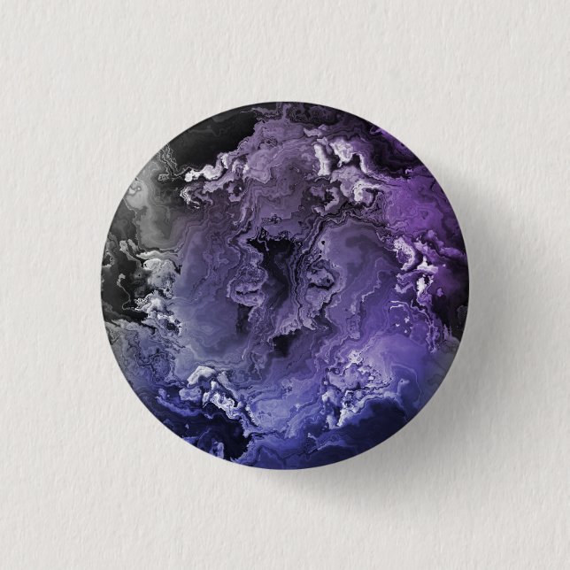 Purple and Grey Marble Agate 1 Inch Round Button (Front)