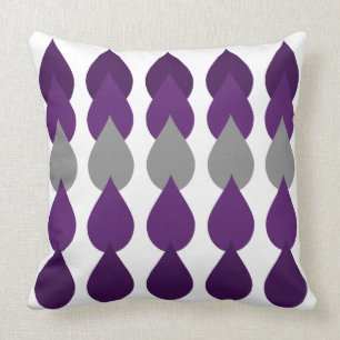 Purple and Grey Modern Graphic Throw Pillow