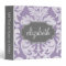 Purple and Grey Vintage Damask Pattern Monogram