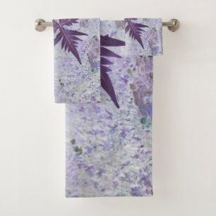 Purple and heather pastel shade  bath towel set