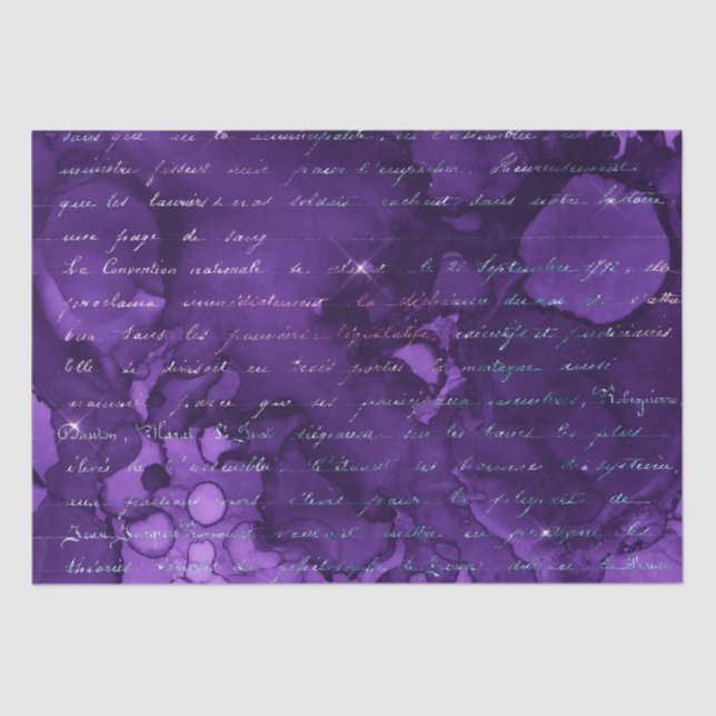 Purple and Iridescent Glitter Mermaid Letters Tissue Paper (Front)