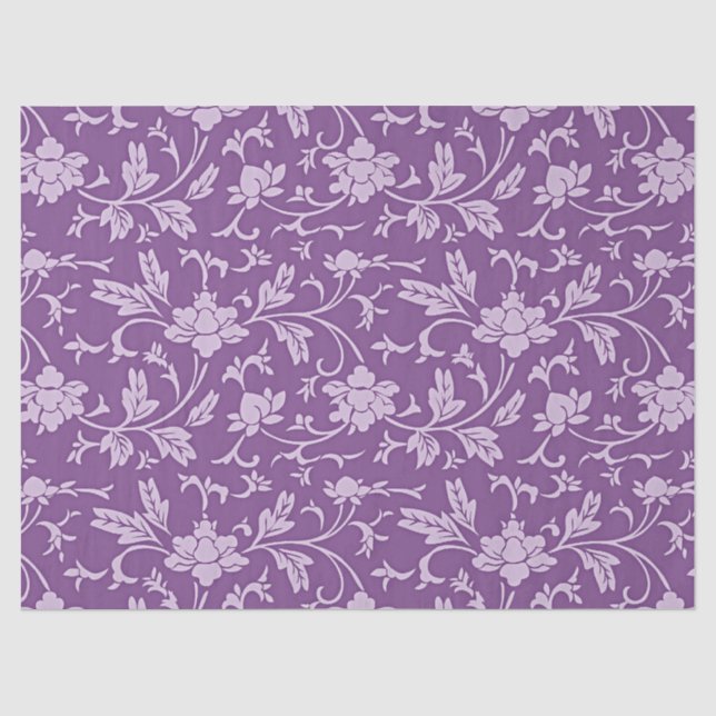 Purple and lavender floral pattern tissue paper (Front)