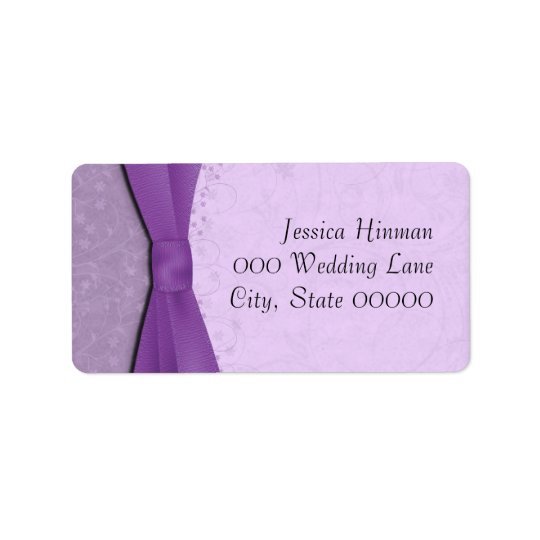 Purple and Lavender Floral Wedding Address Labels