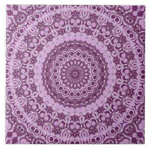 Purple and Lavender Geometric Mandala Pattern Tile